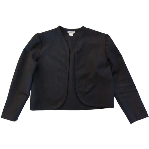 VTG Styletrix Black Open Front Light Weight Blazer Jacket women's size 12 U.S.A. - Picture 1 of 5